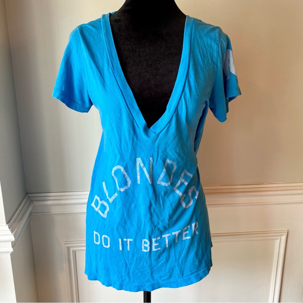 Rebel Yell “Blondes Do It Better” V-Neck T-Shirt